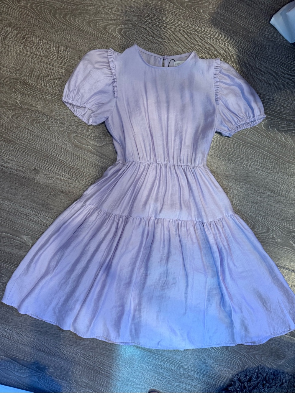 Zara Lilac Button-Accented Dress